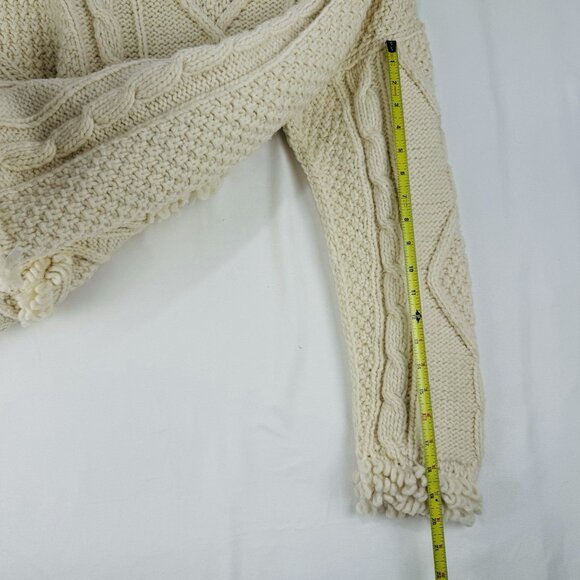 Boho Fisherman Core Milma’s Crafts Women's Large Llama Wool Zip Jacket Ecuador - Picture 7 of 7